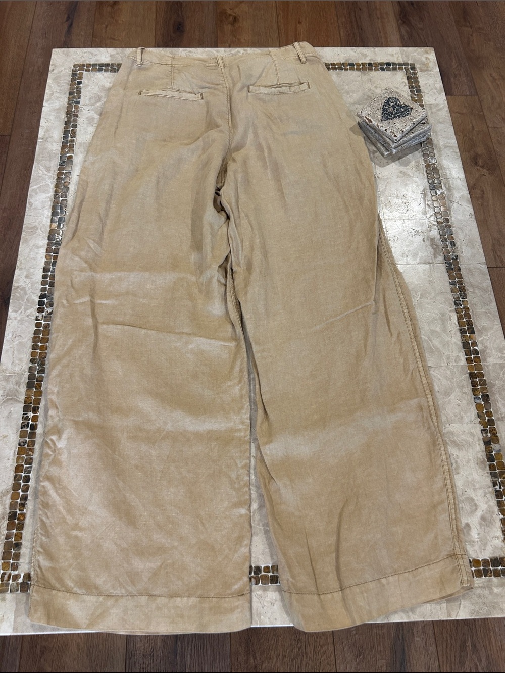 Free People High Rise, Wide Leg Trouser Pants Linen Blend Size 8 - Picture 5 of 11